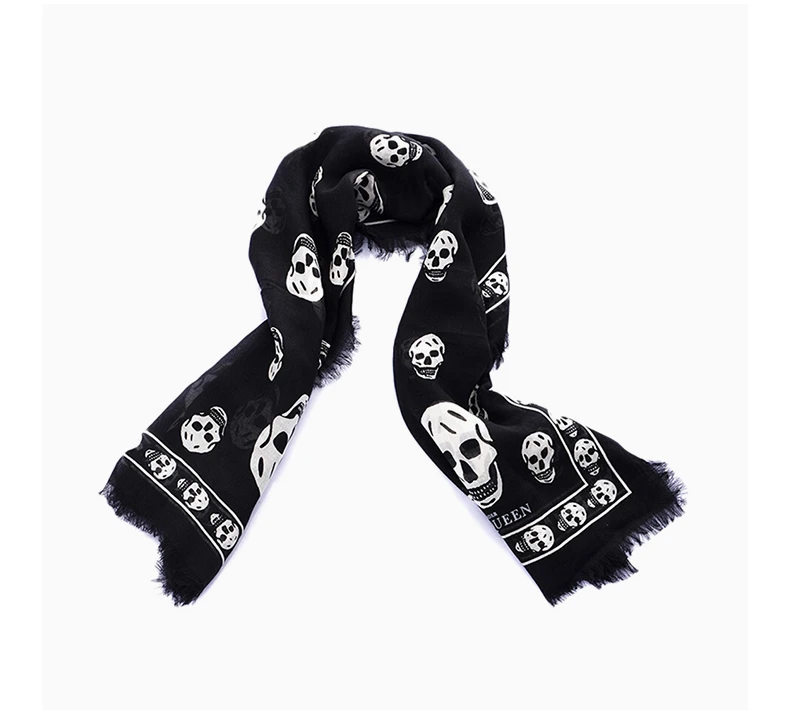 商品Alexander McQueen|ALEXANDER MCQUEEN 黑色男士围巾 110640-4943Q-1078,价格¥1372,第5张图片详细描述