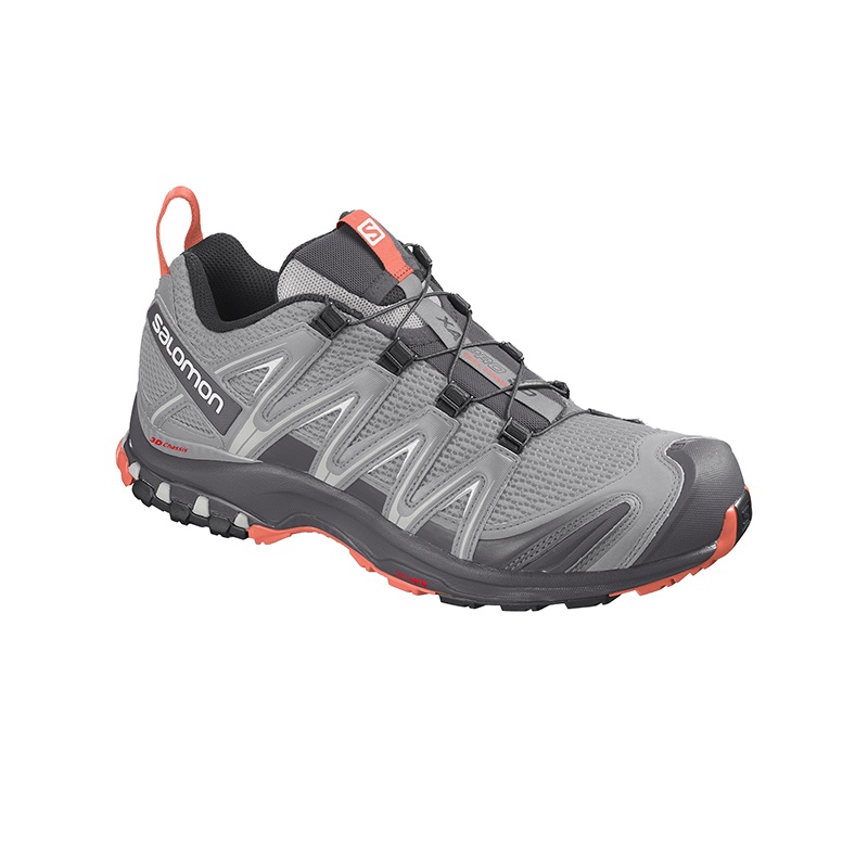 商品Salomon|SALOMON 24新款 XAP3系列女士灰色橘色纺织越野跑鞋,价格¥1212,第4张图片详细描述