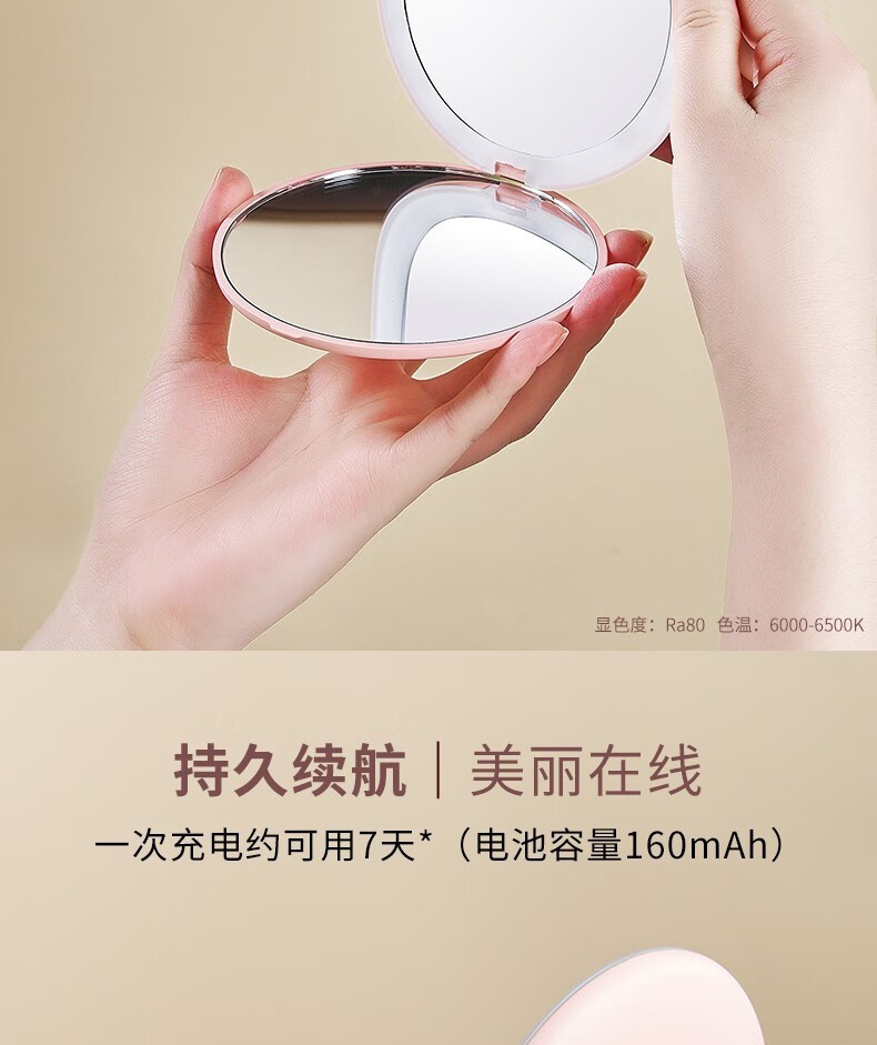 商品[国内直发] AMIRO|AMIRO觅光 便携折叠随身镜 随身美妆镜【礼盒款】AMIROWZP0288,价格¥107,第6张图片详细描述