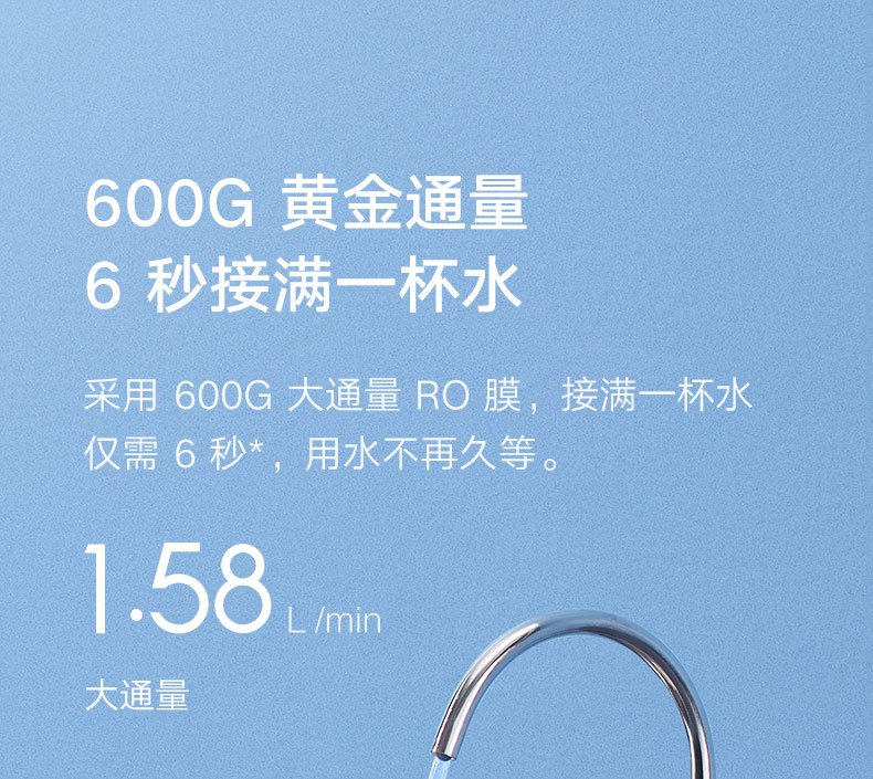 商品[国内直发] XIAOMI|小米净水器H600G家用直饮机自来水过滤净水机RO反渗透,价格¥2221,第8张图片详细描述