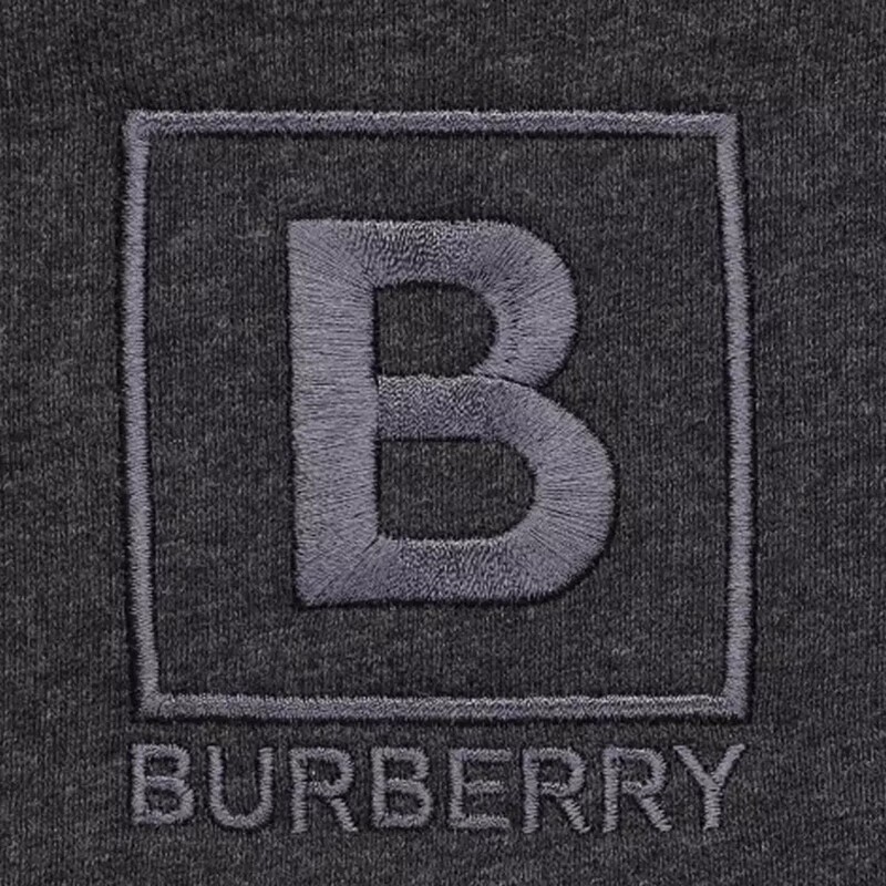 商品Burberry|BURBERRY/博柏利 男士深灰色棉质徽标印拉链宽松连帽夹克80618551,价格¥1767,第3张图片详细描述