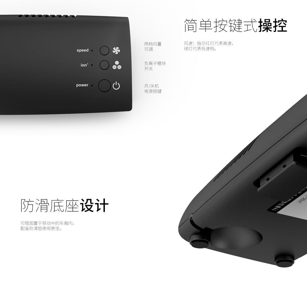 商品[国内直发] Smart Frog|卡蛙（SmartFrog）罗伯特车载空气净化器 小型光触媒灯负离子家用车用氧吧 黑色,价格¥204,第12张图片详细描述