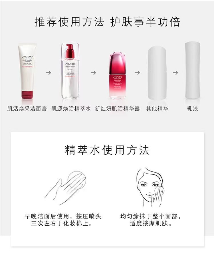 商品Shiseido|资生堂 肌源焕活精粹水红腰子精粹水 150ml/75ml 锁水保湿 滋润抗衰老,价格¥92,第7张图片详细描述