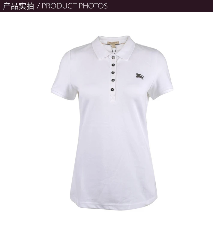 商品Burberry|Burberry 博柏利 女士短袖T恤POLO白色棉质 3955963,价格¥994,第12张图片详细描述