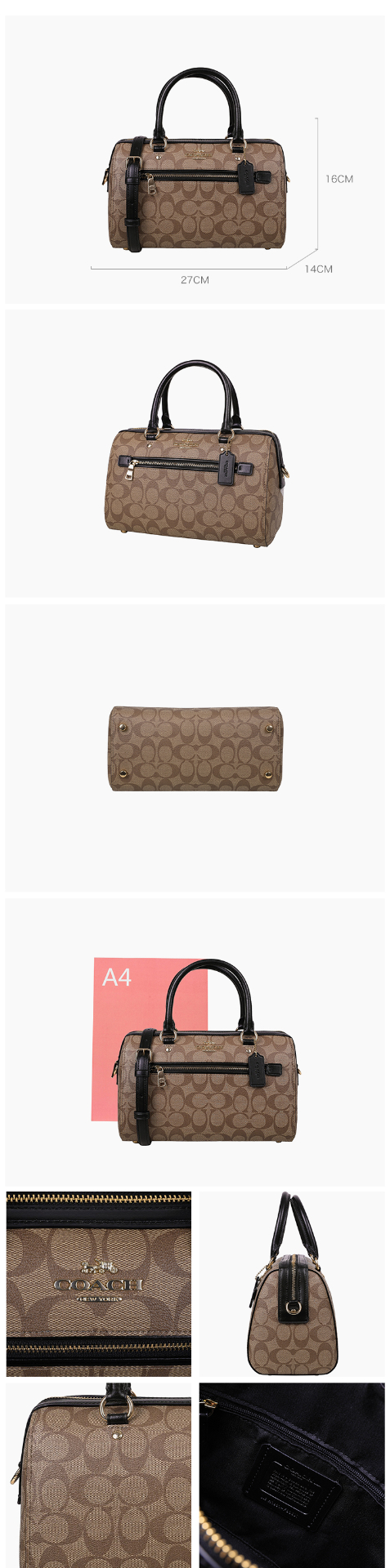 商品Coach|蔻驰中号女士大容量波士顿桶包斜挎单肩包,价格¥1636,第16张图片详细描述