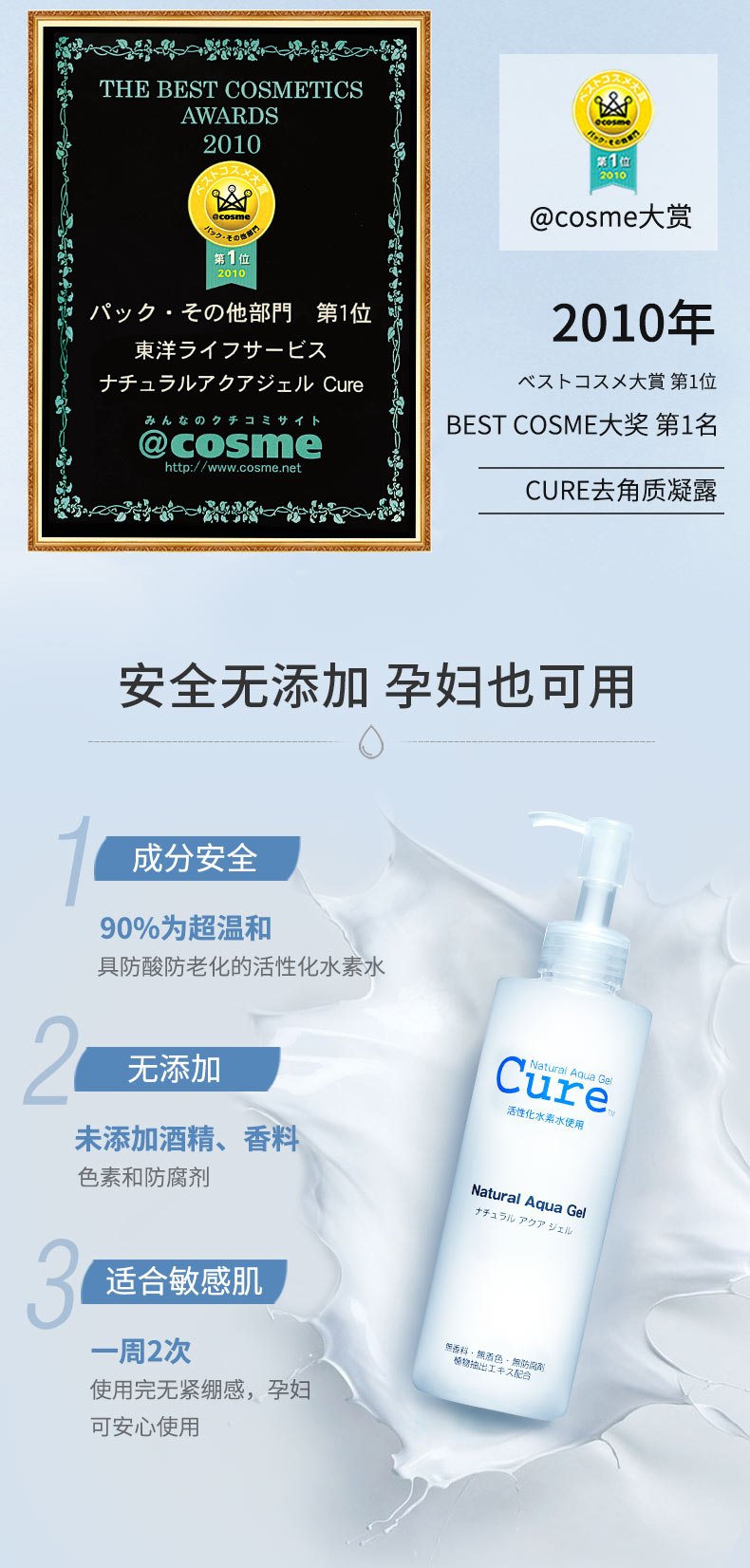 商品Curel|Curel/珂润去角质啫喱面部凝胶活性化水润凝露250g,价格¥165,第5张图片详细描述
