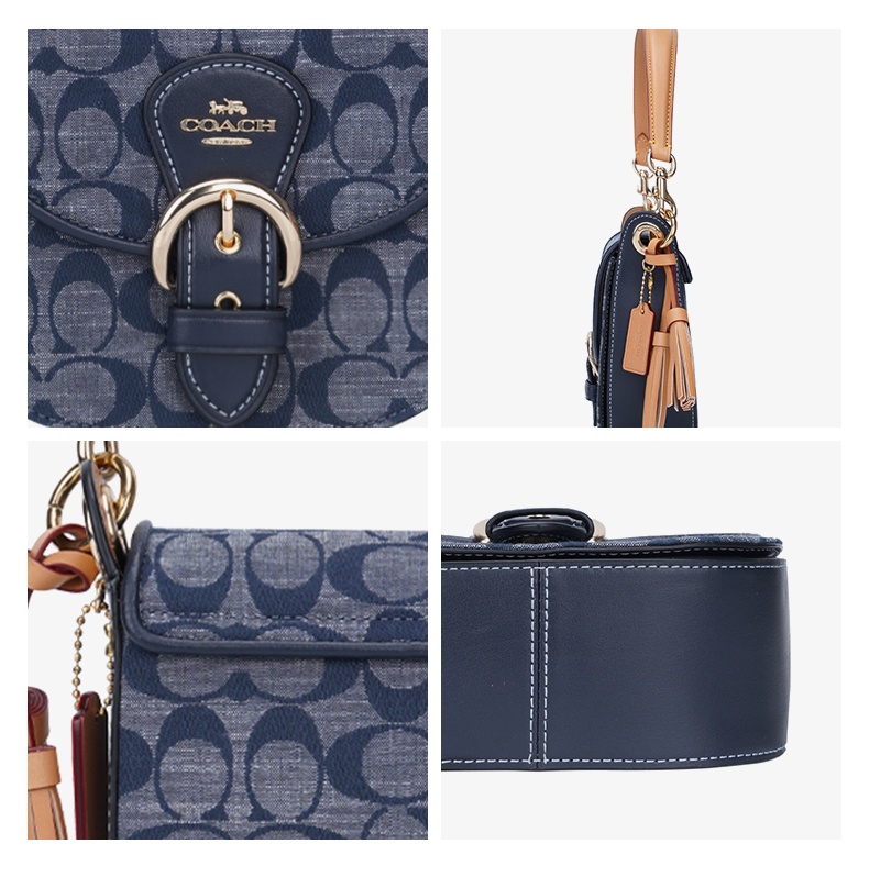 商品Coach|Coach 小号女士皮质单肩斜挎马鞍包 C8512IMDEI,价格¥2237,第5张图片详细描述