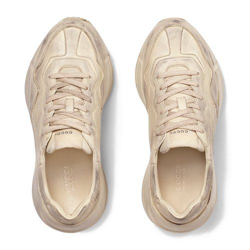 商品Gucci|【包税】GUCCI/古驰 Rhyton系列 女士象牙色皮革脏脏运动鞋老爹鞋550046 A9L00 9522,价格¥6687,第2张图片详细描述
