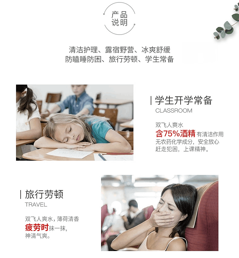 商品RICQLES|双飞人薄荷爽水清凉油 含75%酒精50ml正品,价格¥156,第3张图片详细描述