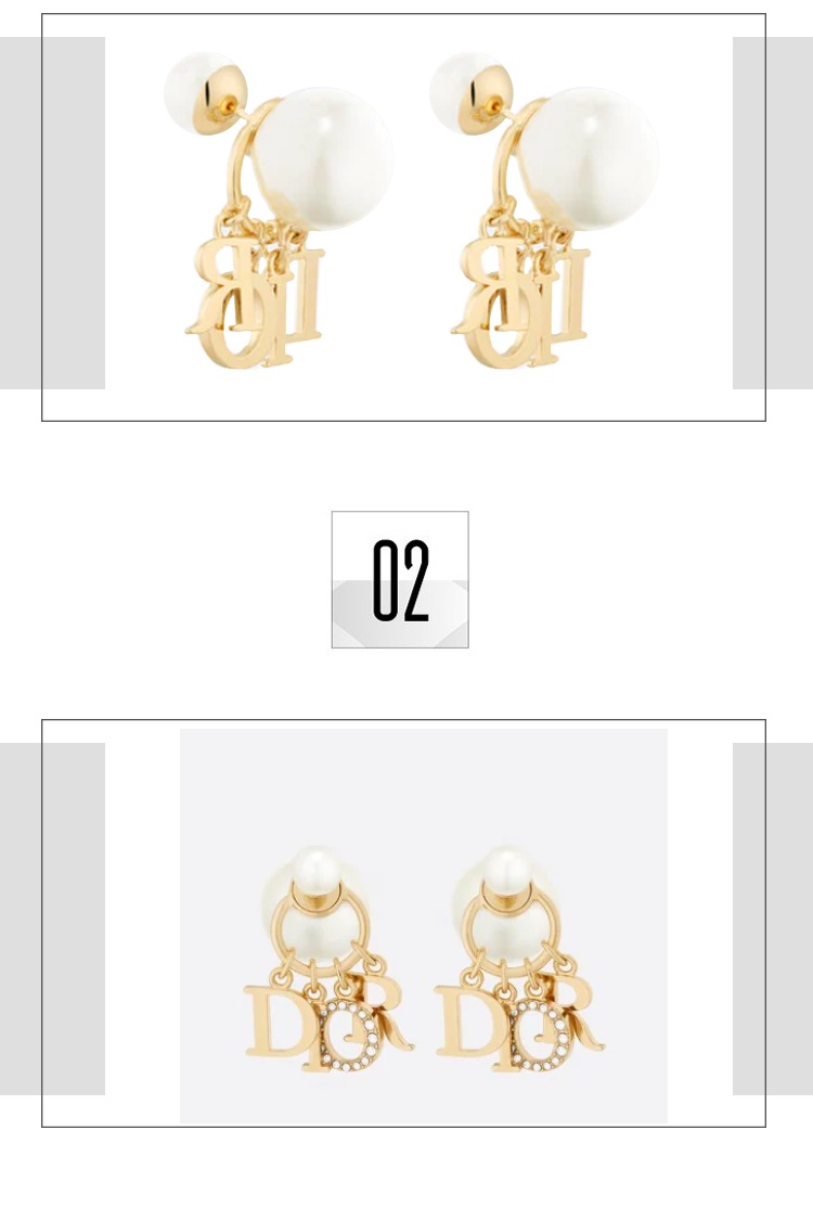 商品Dior|DIOR 迪奥 TRIBALES 耳环 D.I.O.R.标志 字母吊饰 E1411,价格¥5315,第3张图片详细描述
