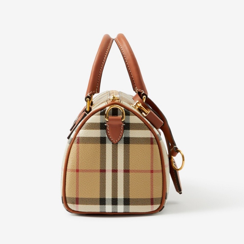 商品Burberry|博柏利 女士棕色聚氨酯/棉保龄球包 80921301,价格¥8849,第15张图片详细描述