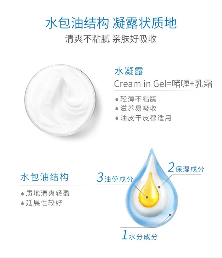 商品Avene|雅漾 恒润保湿面霜凝霜凝露50ML,价格¥209,第5张图片详细描述