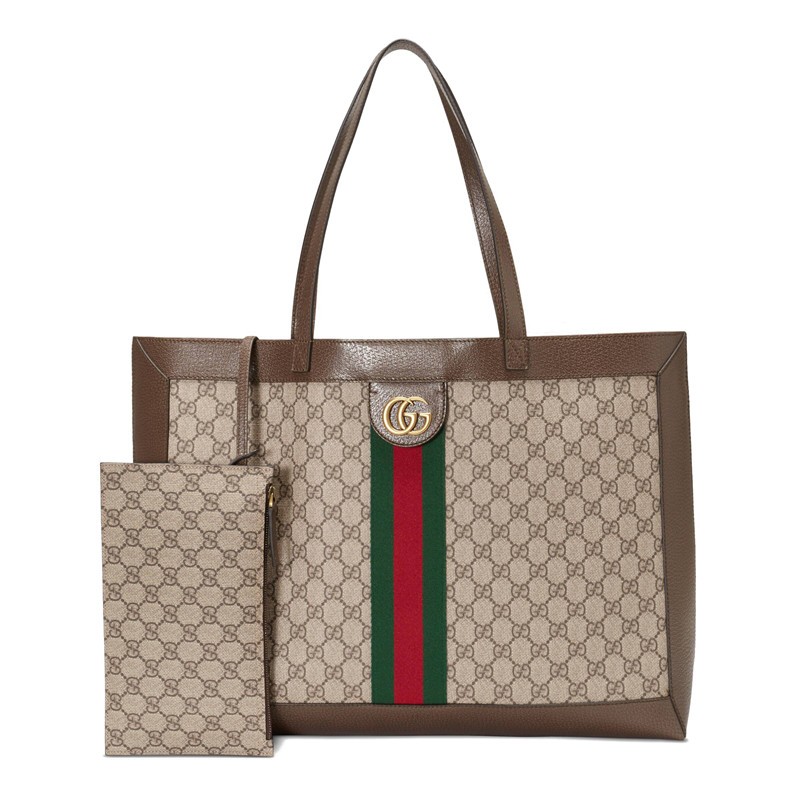 商品Gucci|GUCCI/古驰 新款Ophidia女士米色帆布拼棕色皮革手提子母购物袋 547947 9IK3T 8745,价格¥11732,第5张图片详细描述