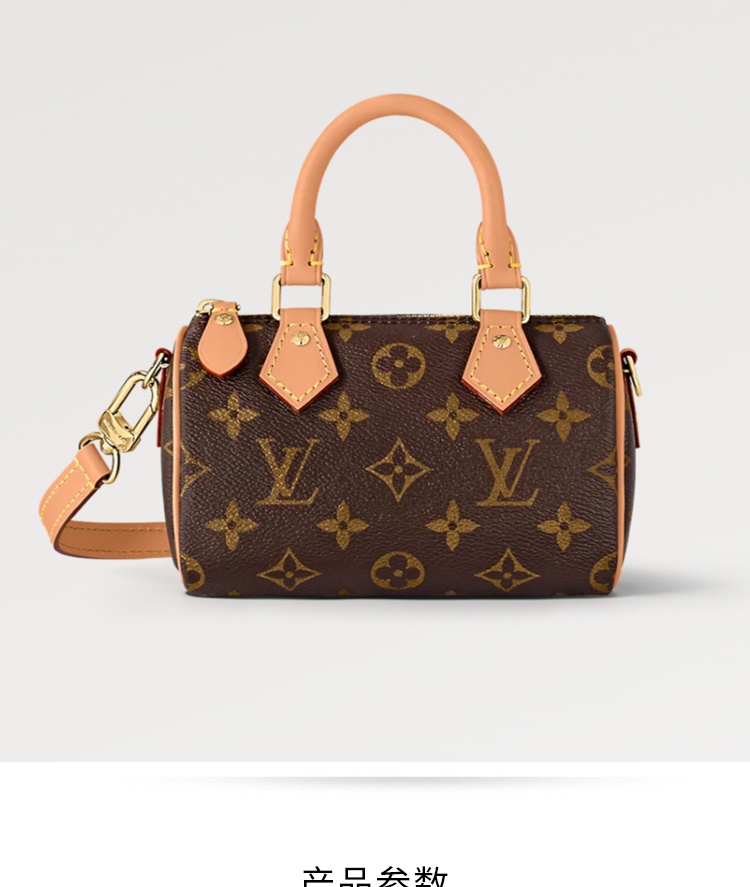 商品Louis Vuitton|Louis Vuitton/路易威登 NANO SPEEDY老花斜挎手提包 M81085 送礼好物,价格¥24434,第1张图片详细描述