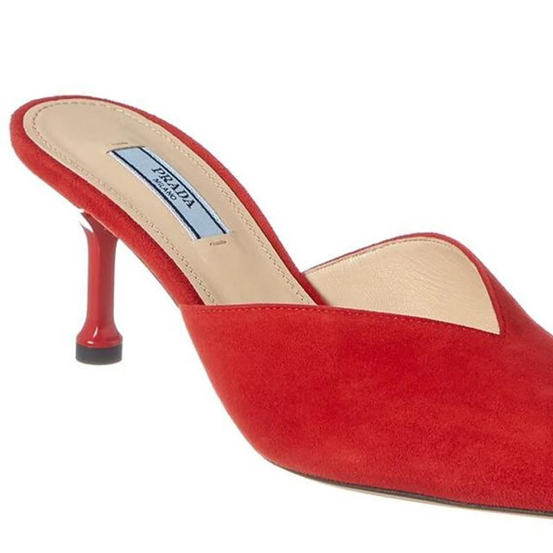 商品Prada|PRADA 女士红色高跟穆勒鞋 1S633L-008-F0011,价格¥3740,第3张图片详细描述