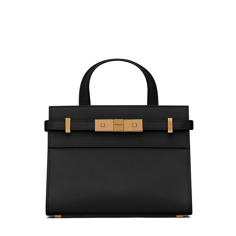 商品Yves Saint Laurent|SAINT LAURENT PARIS/圣罗兰 YSL MANHATTAN系列 女士nano号黑色小牛皮磁性夹扣开合单肩斜挎手提包,价格¥14350,第2张图片详细描述