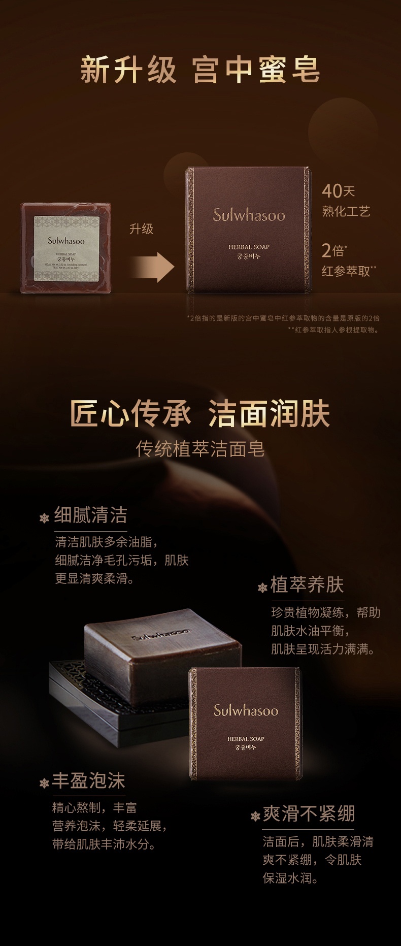 商品【原封正品】 Sulwhasoo|雪花秀 宫中蜜皂植物洁面皂2件套 细腻清洁 温和舒爽,价格¥165,第2张图片详细描述