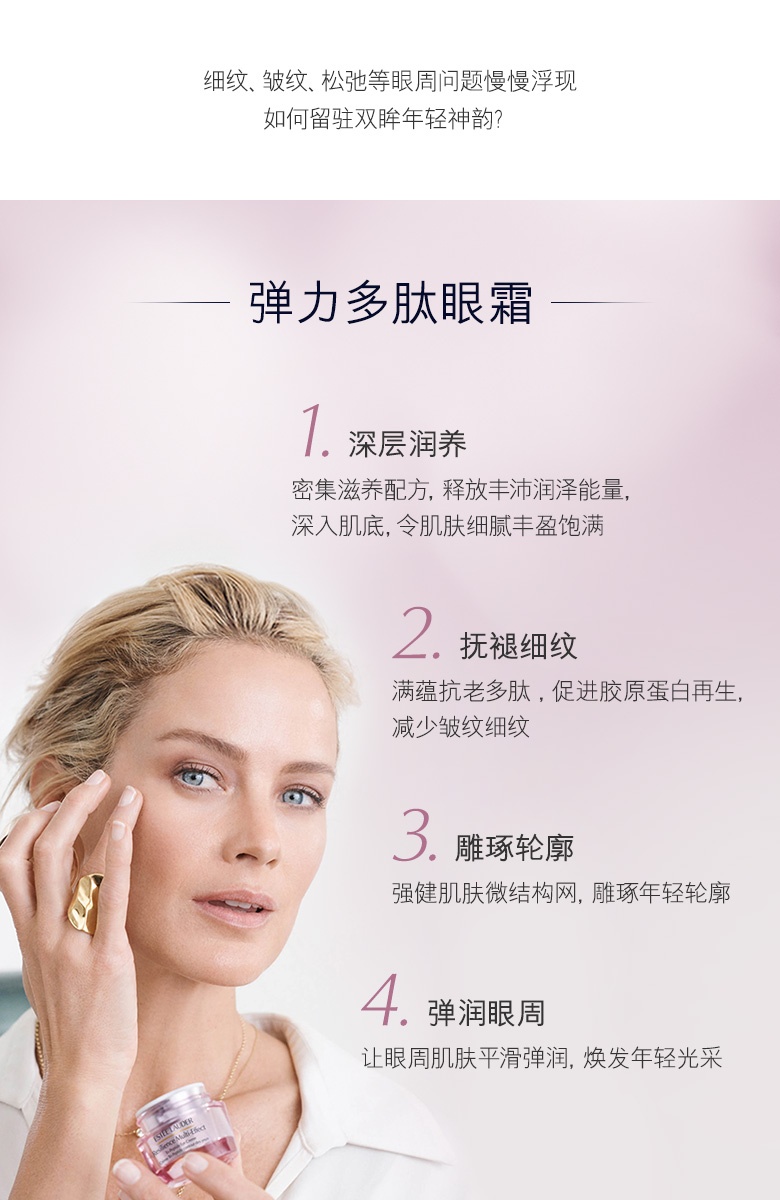 商品Estée Lauder|雅诗兰黛 眼霜弹力多肽眼霜 提拉紧致 淡化细纹 补水保湿 5ml*3 紧塑肌肤 重现年轻曲线,价格¥245,第2张图片详细描述