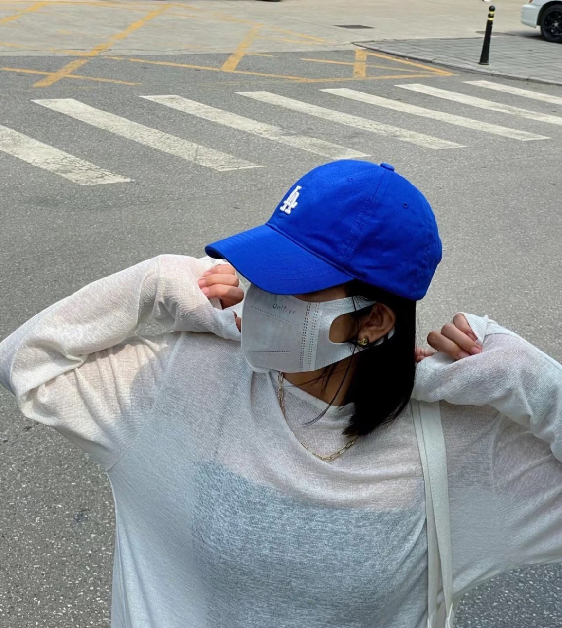商品MLB|【享贝家】（国内现货）MLB LA棒球帽复古小LOGO运动休闲鸭舌帽 男女同款 蓝色 3ACP770-1N-K0027-07BLS G-LY,价格¥209,第4张图片详细描述