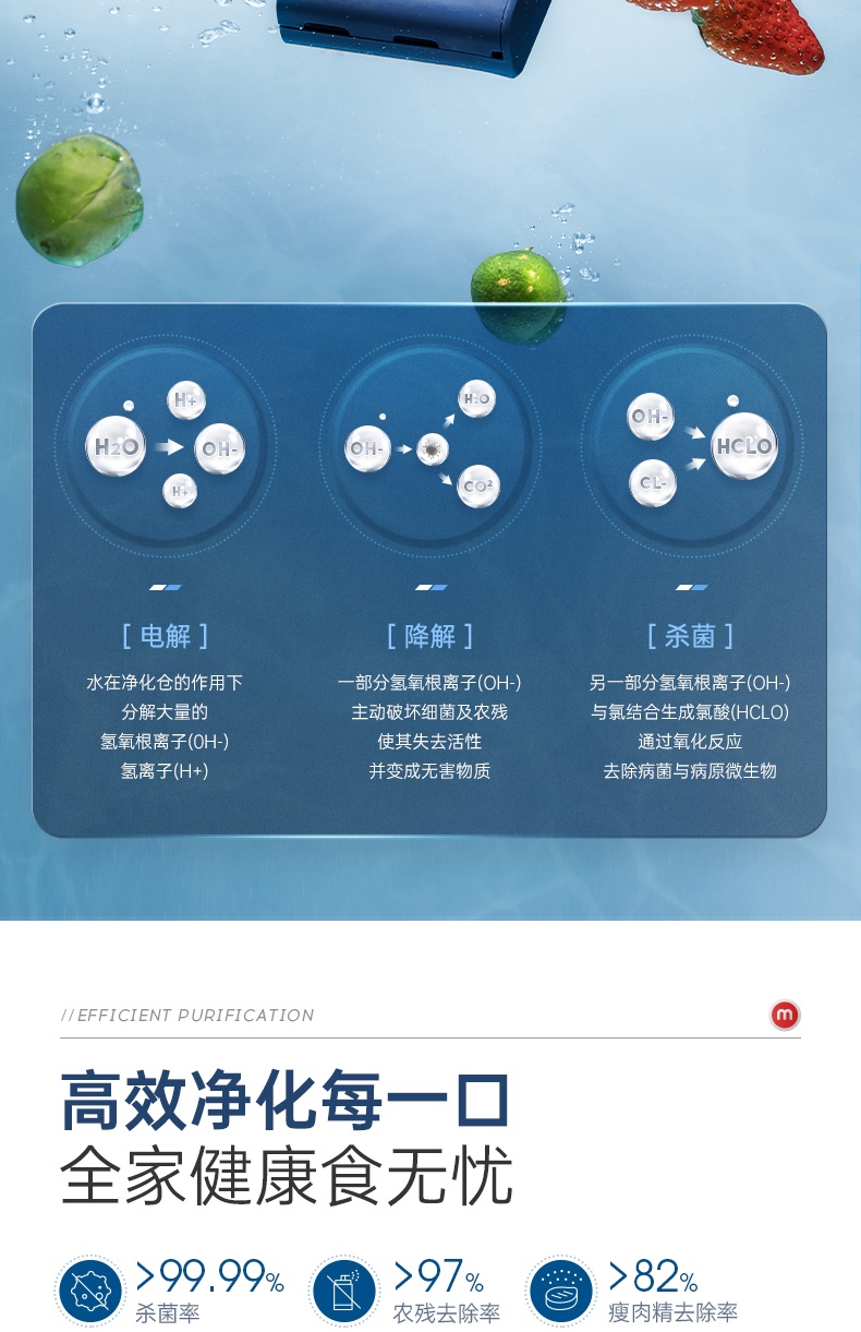 商品[国内直发] Morphy Richards|果蔬清洗机洗菜净化器MR2061洗水果神器家用蔬菜消毒双仓烘干,价格¥468,第13张图片详细描述