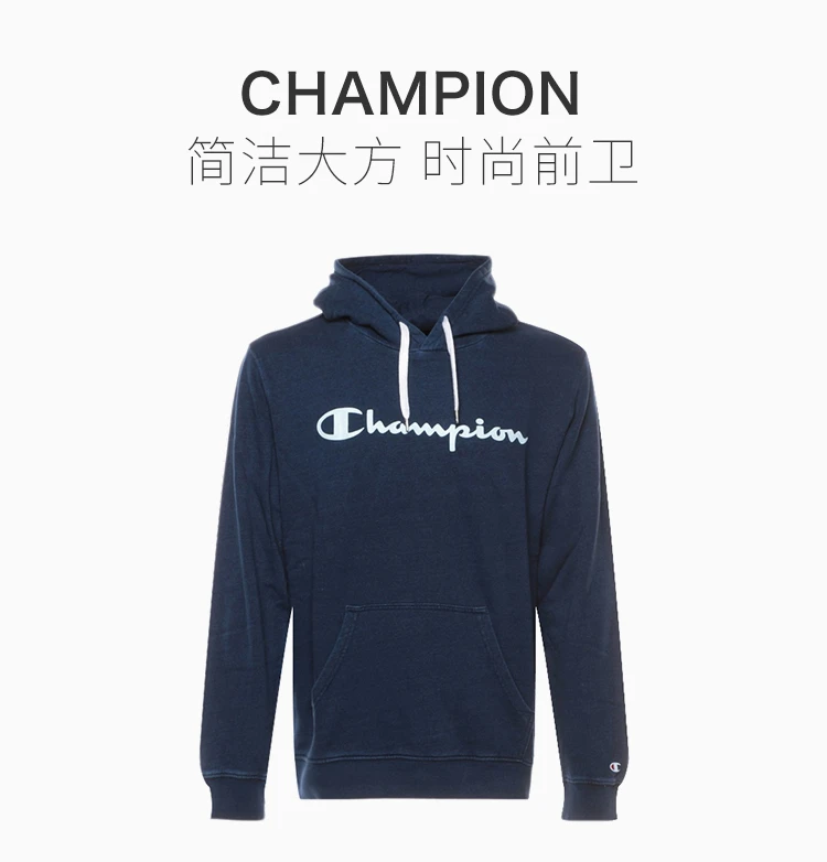 商品CHAMPION|Champion 男士深蓝色棉连帽卫衣上衣 213183-BV501,价格¥273,第1张图片详细描述