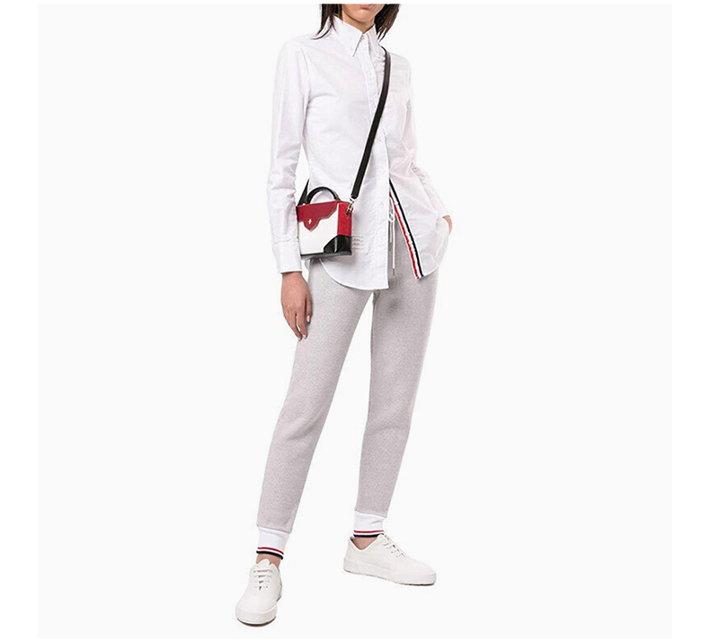 商品[国内直发] Thom Browne|THOM BROWNE 女士灰色罗纹抽绳运动裤 FJQ031A-06449-055,价格¥4760,第7张图片详细描述