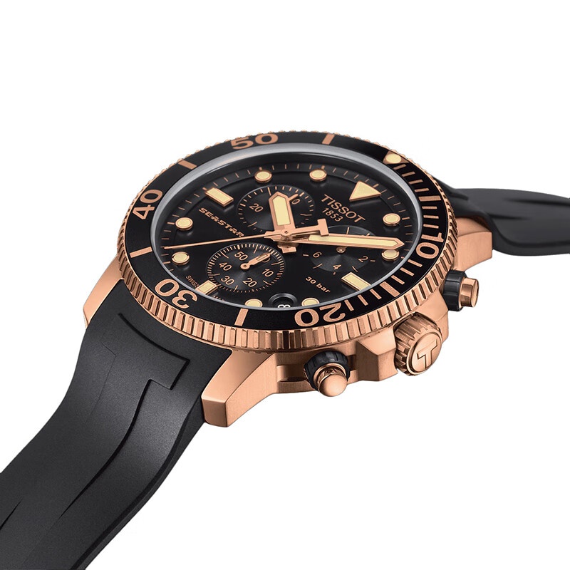 商品Tissot|预订款1-2周 TISSOT/天梭 海星潜水1000系列 男士黑色表盘石英机芯橡胶表带精钢表壳腕表,价格¥3883,第3张图片详细描述