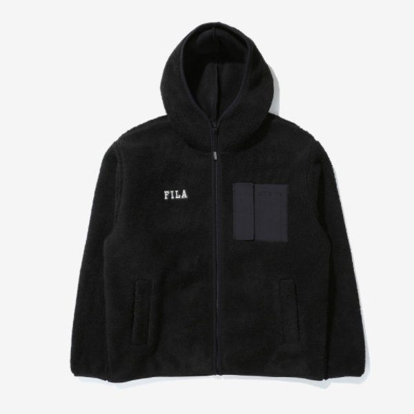 商品Fila|【享贝家】（国内现货）FILA斐乐 新款加厚加绒保暖连帽夹克外套 男女同款 黑色\灰��色\奶白色 FS2PLD4102X   G-QD,价格¥337,第2张图片详细描述
