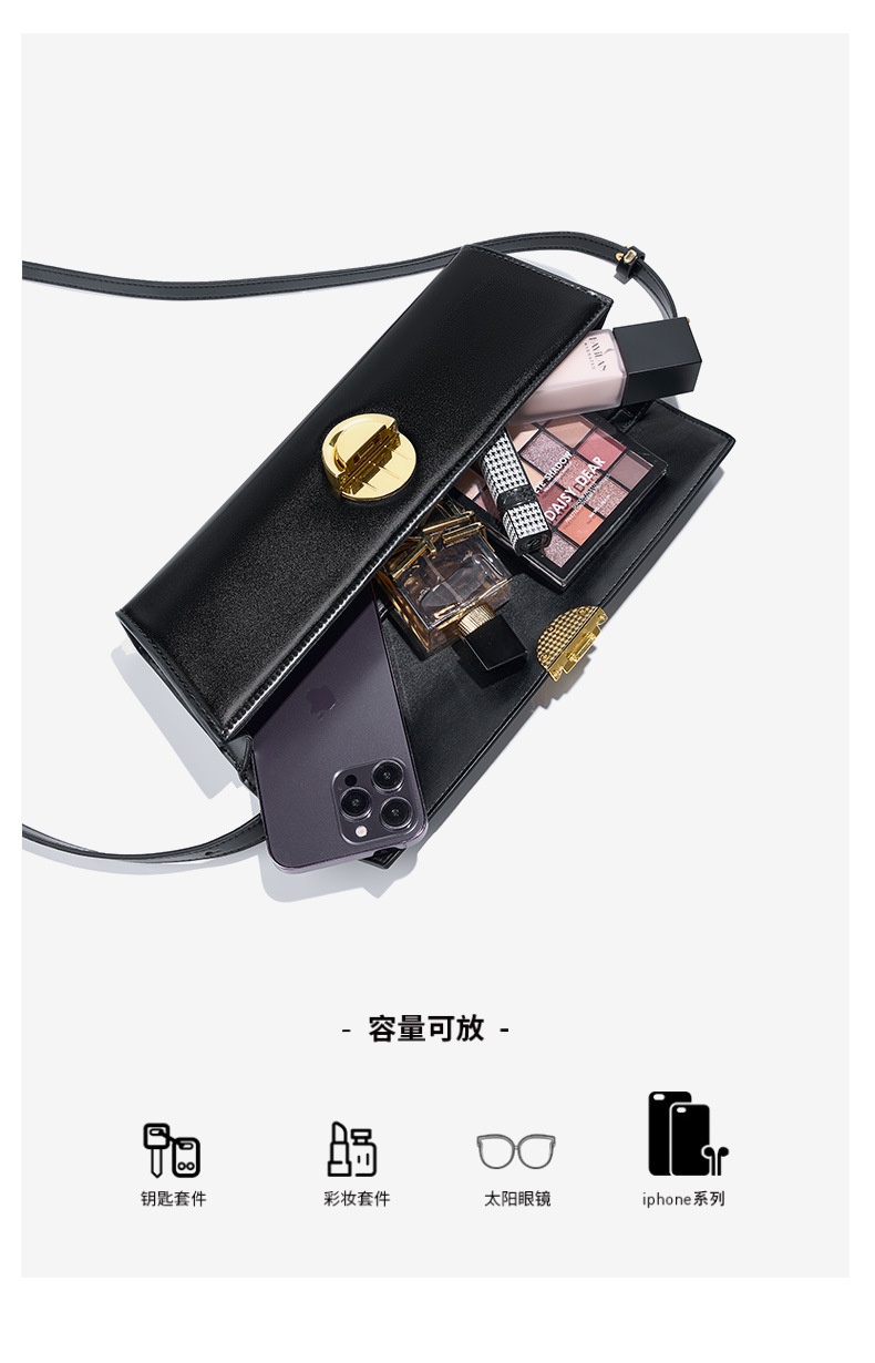 商品[国内直发] GLENVINTEN|英国品牌2023法棍包包真皮女包高级感轻奢斜跨单肩腋下包小众简约时尚手包,价格¥496,第8张图片详细描述