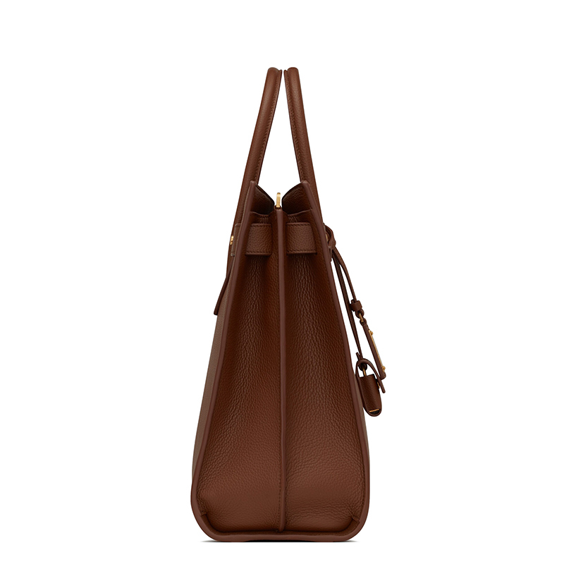 商品Yves Saint Laurent|SAINT LAURENT PARIS/圣罗兰 YSL 22春夏新款SAC DE JOUR系列 男士大号棕色粒面皮革金锁金��扣单肩手提包631526DTI0W2126,价格¥22403,第5张图片详细描述
