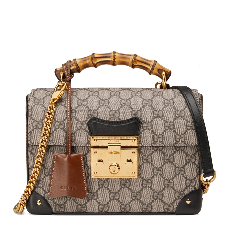 商品Gucci|GUCCI/古驰 20 Padlock系列GG帆布小号竹节手提单肩包 6032219U8YG9861,价格¥17297,第5张图片详细描述