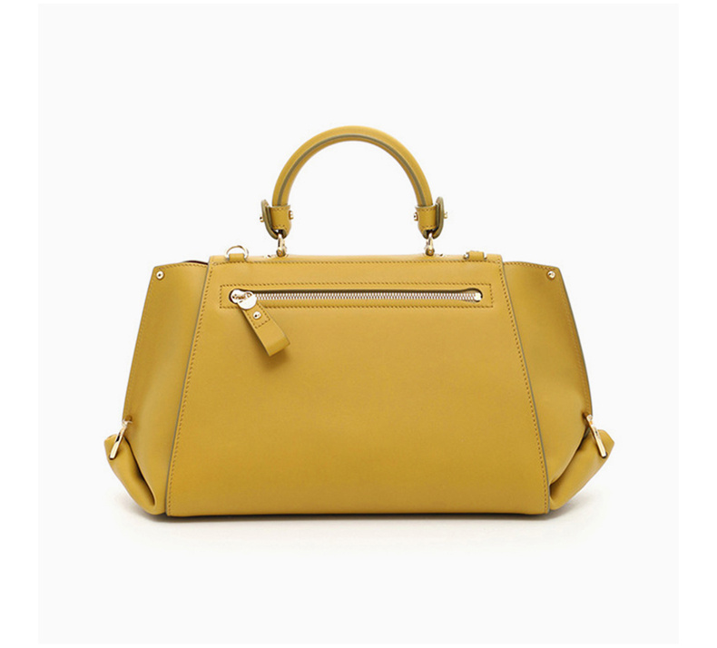 商品[国内直发] Salvatore Ferragamo|Salvatore Ferragamo 菲拉格慕 女士黄色牛皮手提单肩包 21-F606-0657369,价格¥3496,第5张图片详细描述