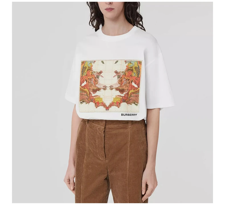 商品Burberry|BURBERRY 女士T恤白色 8056582,价格¥2367,第6张图片详细描述