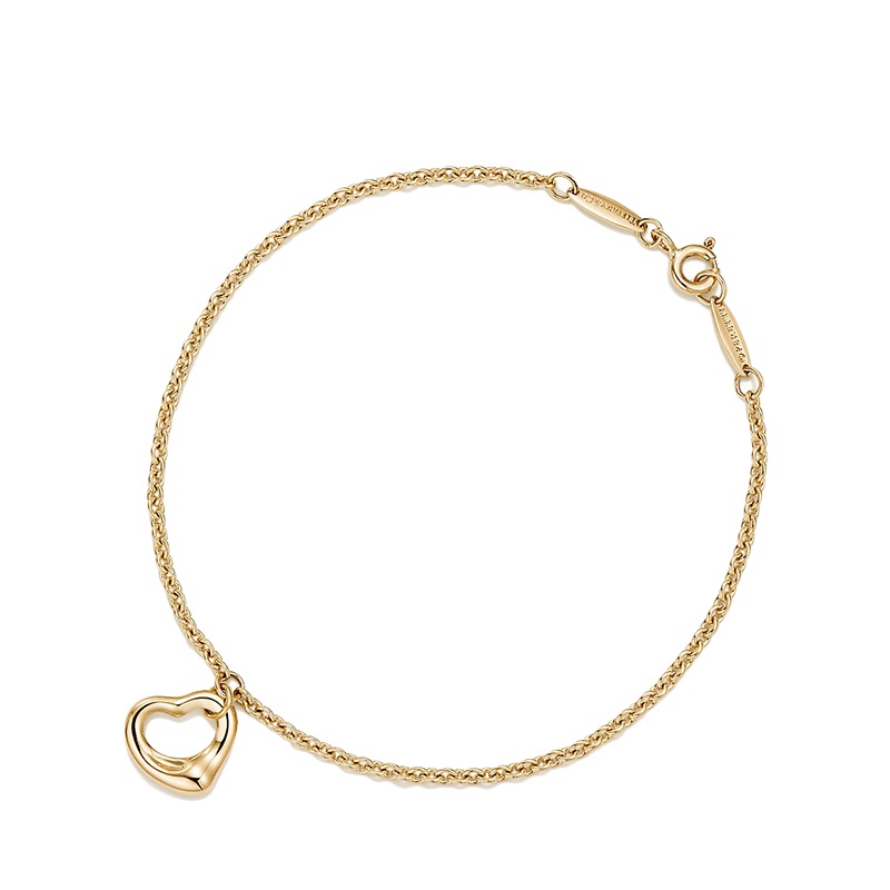 商品Tiffany & Co.|  Tiffany & Co./蒂芙尼 22春夏新款Elsa Peretti系列 18K金黄金镂空心形11毫米宽挂坠手链23485338,价格¥9631,第4张图片详细描述