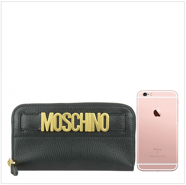 商品[国内直发] Moschino|Moschino 莫斯奇诺 女士黑色拉链开合长款手拿包 7A8115-8003-0555,价格¥895,第14张图片详细描述