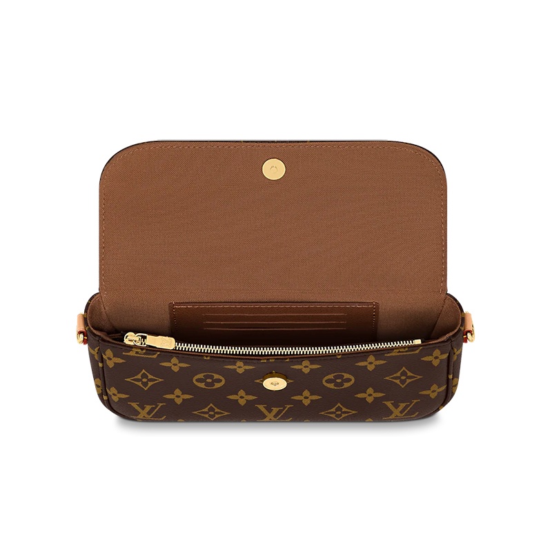 商品Louis Vuitton|【现货】路易威登23新款女士棕色帆布老花金色五金腋下包单肩链条包 M81911,价格¥16567,第6张图片详细描述