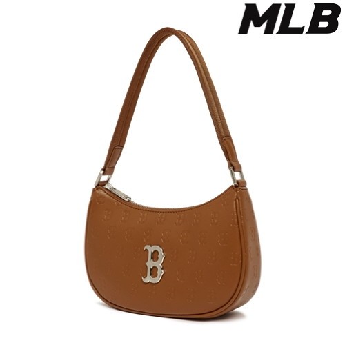 商品MLB|【享贝家】MLB 美联邦皮质腋下包饺子包棕色3ABQS022N-43BRS-FREE,价格¥529,第3张图片详细描述