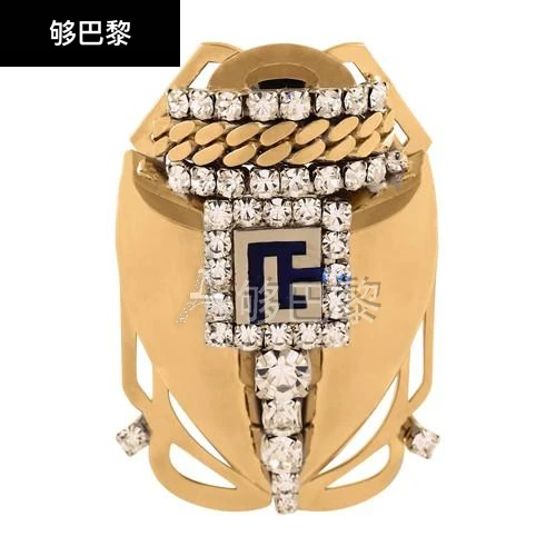 商品Balmain|【特惠8.7折】包邮包税【预售7天发货】 BALMAIN 女士 胸针 大号水晶缀饰甲壳虫胸针  BLM45FY8GOL,价格¥5688,第2张图片详细描述
