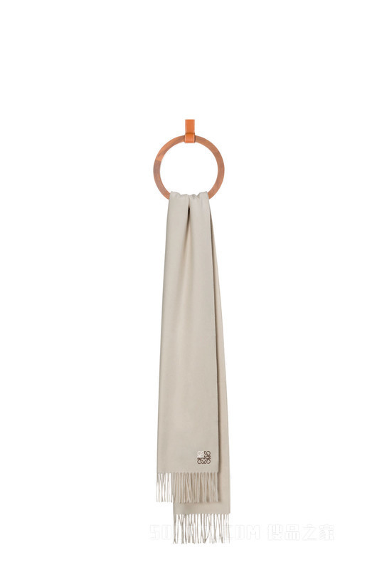 商品Loewe|LOEWE 女士褐色羊绒围巾 F000487XE6-2140,价格¥2098,第3张图片详细描述