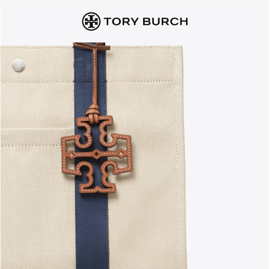 商品[国内直发] Tory Burch|托里·伯奇TORY BURCH 奢侈品 TB 女士TORY系列中号米色拼色织物配皮手提托特包大容量通勤包 135044-254,价格¥2468,第8张图片详细描述