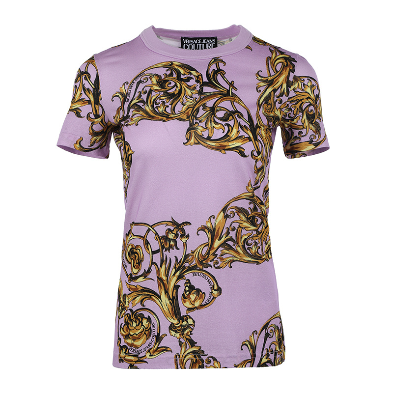 商品Versace|VERSACE JEANS 女浅紫短袖T恤 72HAH608-JS049-G30,价格¥1158,第3张图片详细描述
