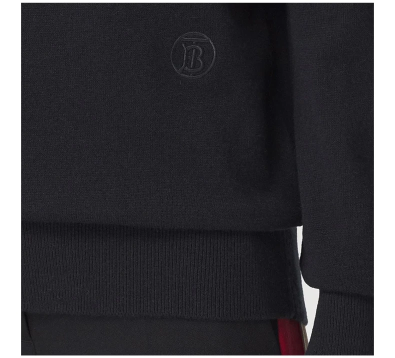 商品Burberry|BURBERRY 女士黑色条纹领口羊绒毛衣 8048428,价格¥2678,第8张图片详细描述