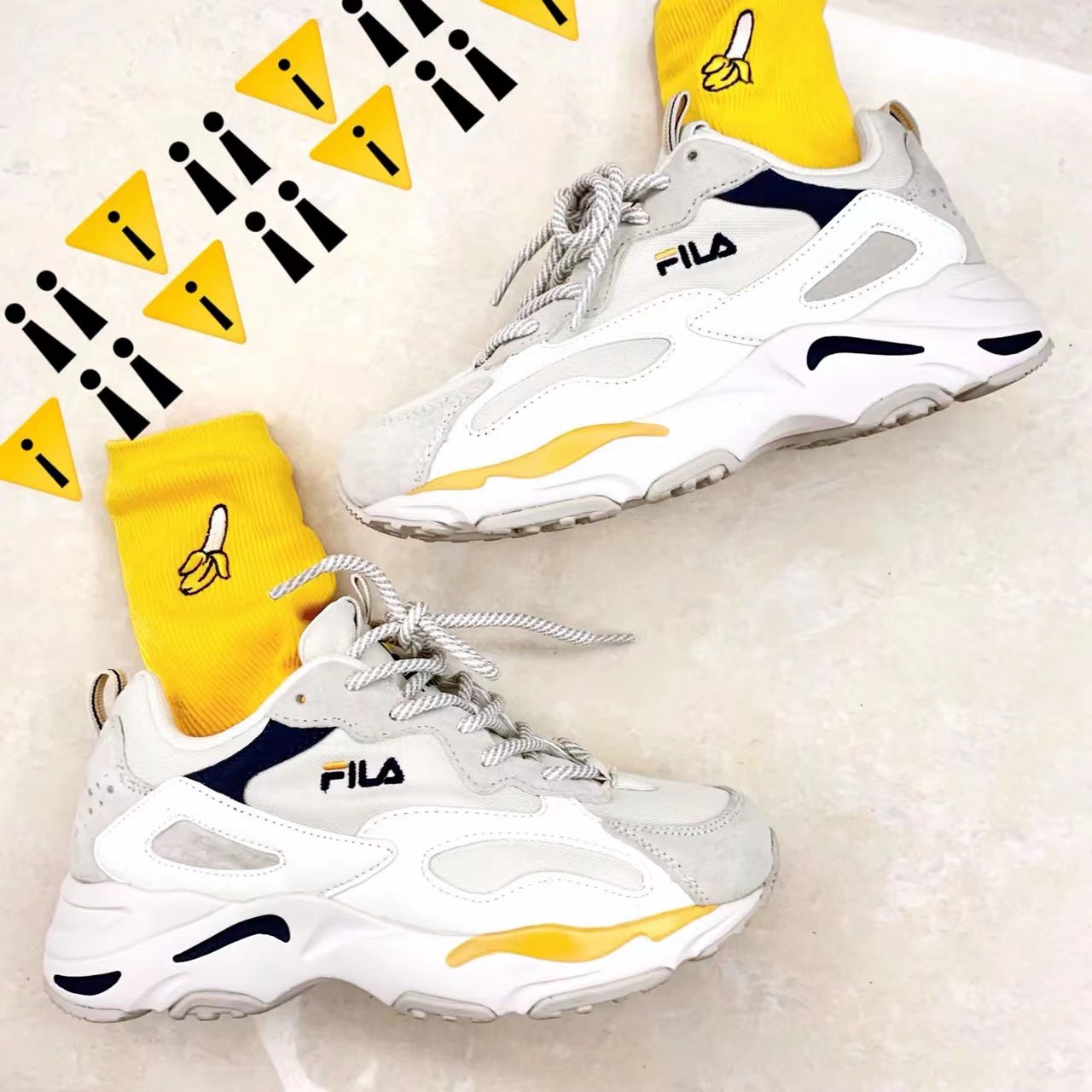 商品Fila|【享贝家】FILA 斐乐 黄泫雅Tracer系列复古跑鞋 男女同款 1RM01153D444,价格¥280,第5张图片详细描述