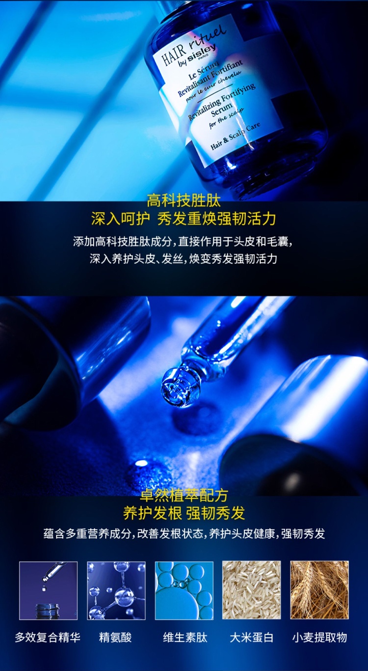 商品Sisley|希思黎 睿秀赋活强韧 钛黑瓶头皮精华套装 精华60ml+赋活净化基底发膜15ml+赋活焕发护发膜15ml,价格¥872,第4张图片详细描述