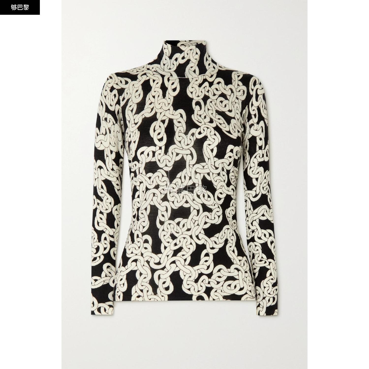 商品Diane von Furstenberg|【特惠5.0折】包邮包税【预售7天发货】 DIANE VON FURSTENBERG 23秋冬 女士 针织衫 Brandy 提花针织美利奴羊毛高领毛衣 1647597287848757 D*VFWL3Q016CCSBK ,价格¥2096,第3张图片详细描述