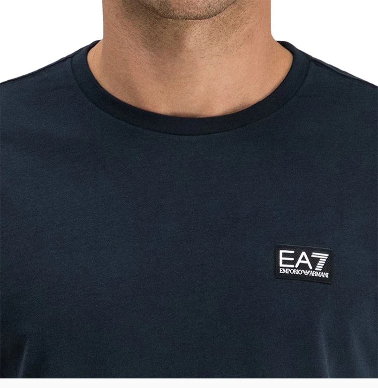 商品Emporio Armani|Emporio Armani 安普里奥 阿玛尼 男士黑蓝色棉质经典LOGO款圆领短袖T恤 6GPT38-J2AZ-1578,价格¥365,第7张图片详细描述