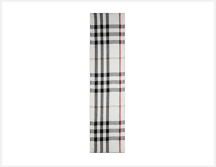 商品[国内直发] Burberry|Burberry 博柏利 女士黑白格纹亚麻材质格纹围巾 3902582,价格¥1649,第5张图片详细描述