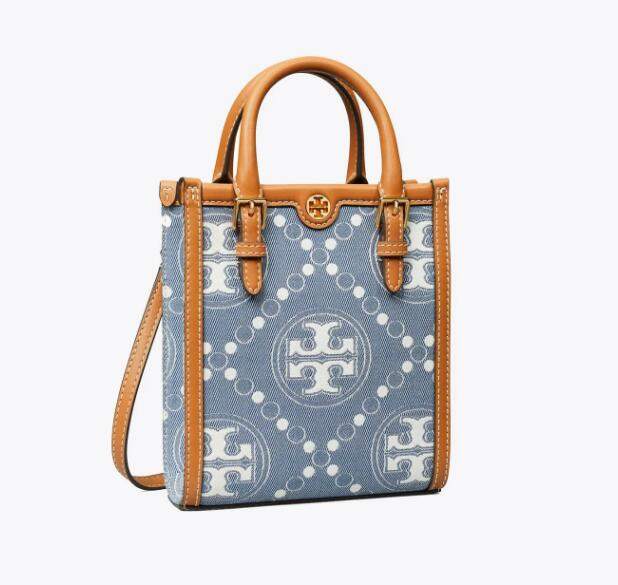 商品Tory Burch|汤丽柏琦 老花满印提花帆布皮质迷你女款手提单肩斜挎包（香港仓发货）,价格¥2084,第23张图片详细描述