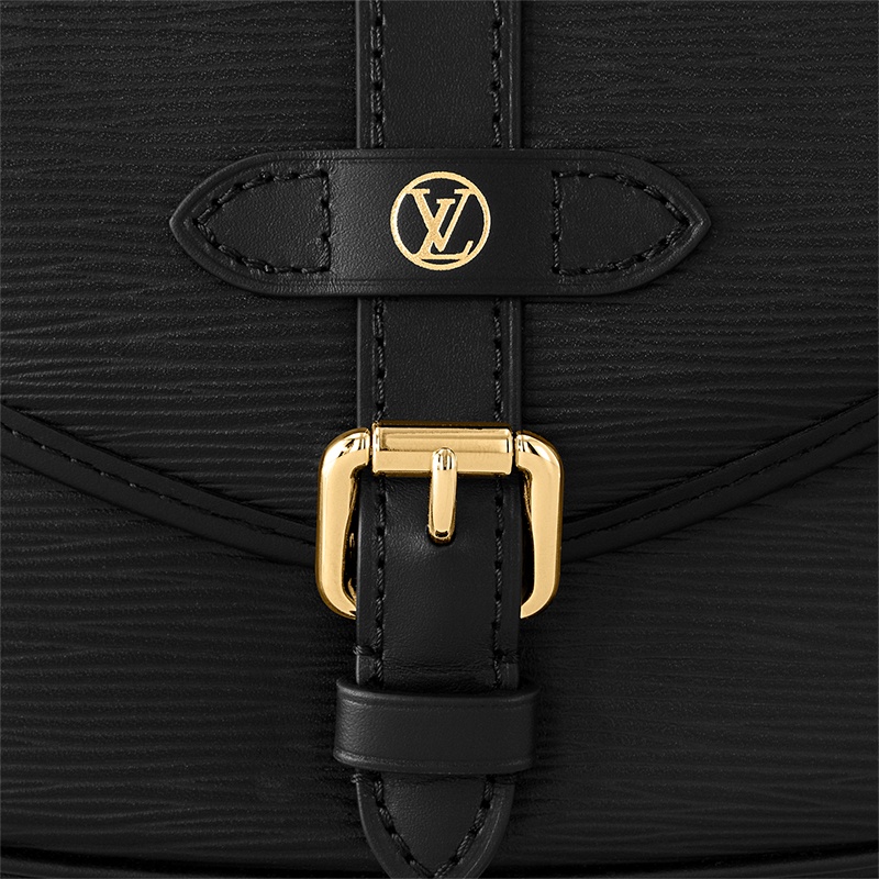 商品Louis Vuitton|【预售十天】路易威登 23新款 Saumur女士黑色粒面牛皮磁扣开合手提单肩包 M23469,价格¥18453,第3张图片详细描述
