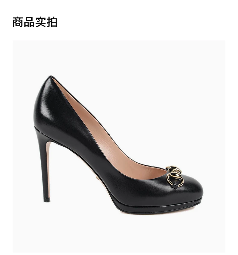 商品[国内直发] Gucci|GUCCI 女士光面皮高跟鞋黑色 408204-C9D00-1000,价格¥5699,第3张图片详细描述